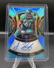 Josh Hines-Allen 2025 Panini Select Signatures Light Blue Prizm /49 Auto