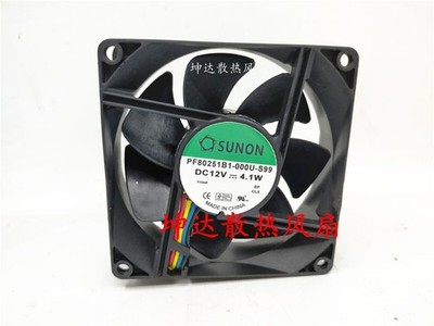 1 PCS    Fan  PF80251B1-000U-S99   DC 12V 4.1W 8025 8cm 4-wire chassis fan *tn