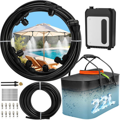 36FT Portable Mister for outside Patio, Cordless Outdoor Misting System with 520