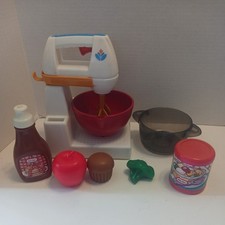Vintage 1987 Fisher Price Fun With Food Mixing Center Mixing Bowl Playset Mixer