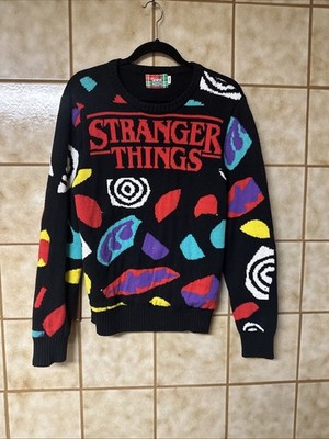 Stranger Things Thick Crewneck Sweatshirt, Sz Lg Unisex Black Fun Casual TV
