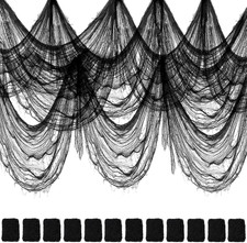 12Pcs Creepy Cloth, 30 X 72 Inch Black Cheesecloth Halloween Decor
