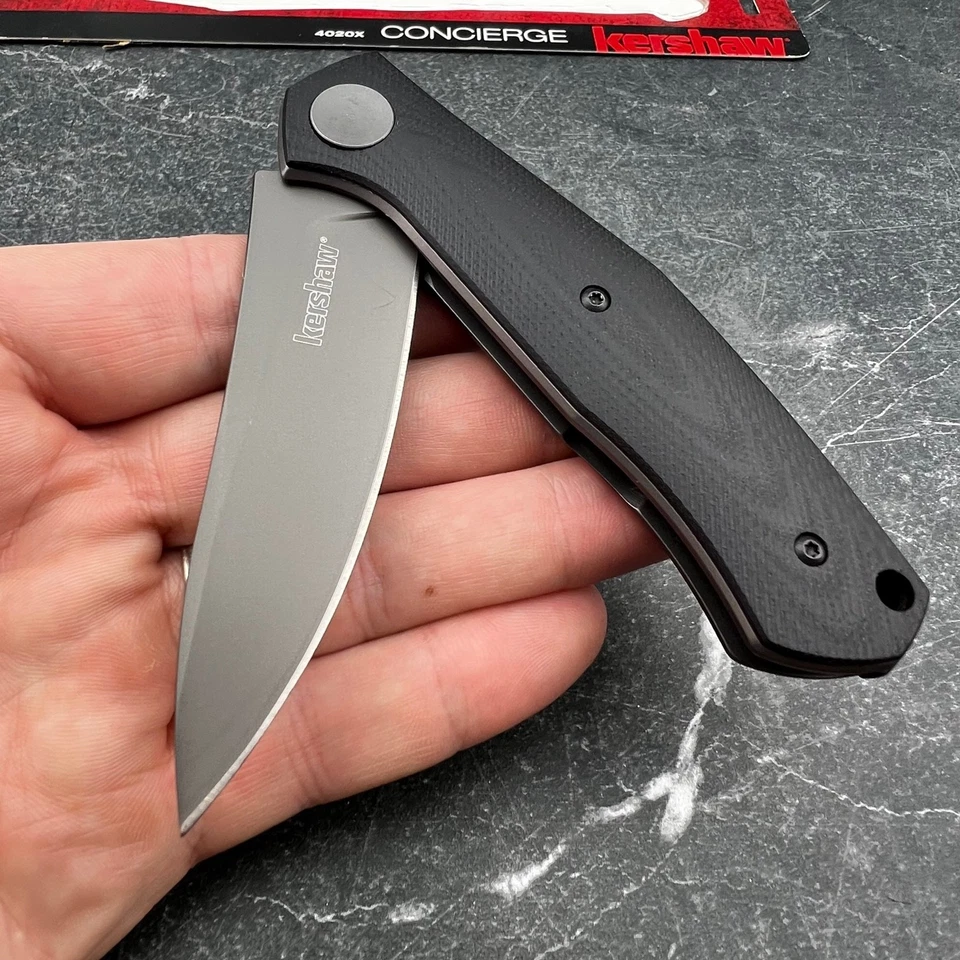 Navaja de Bolsillo Plegable Kershaw Concierge Gris Titanio Negro G10 8Cr13MoV Hoja Foto 4 de 4