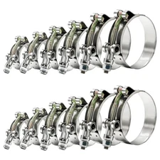 12Pcs Hose Clamp Set, Peromi T-Bolt Radiator Heavy Duty Hose Clamps 6 Size 3/4 1