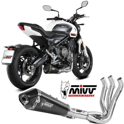 Auspuff komplett MIVV Triumph Trident 660 2021 für Motorrad Delta Race Edelstahl schwarz