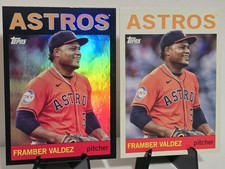 2025 Topps Archives Black Foilboard + Base - FRAMBER VALDEZ #49 Houston Astros