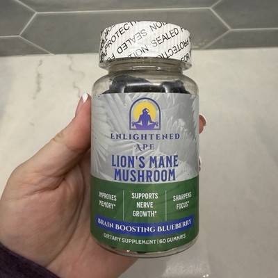 Enlightened Ape Lion s Mane Mushroom Brain Boosting Blueberry Gummies 60 Ct