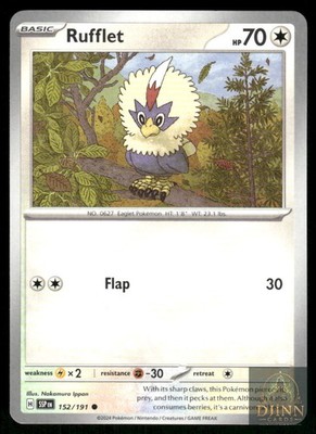 RUFFLET 152/191 C SSP POKEMON NM/M