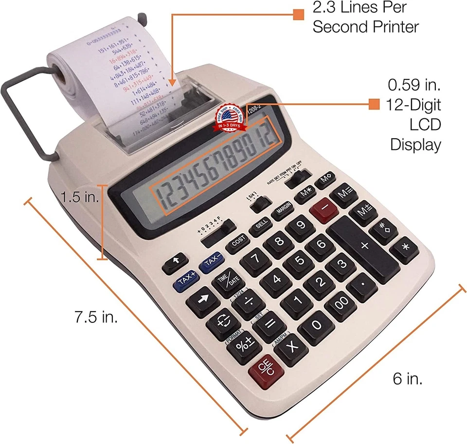 Calculadora Para Negocios Con Impresora De Tickets Con Funcion Hora Calendario - Image 3 of 4