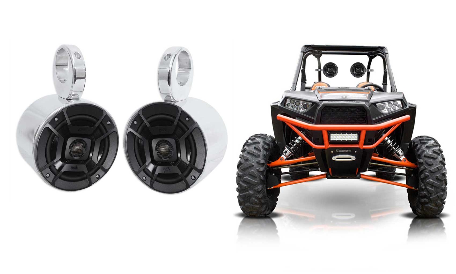 2 Колонки Polk Audio 525 Rollbar Tower для PolarisJEEPATVUTVRZRCART 20990₽