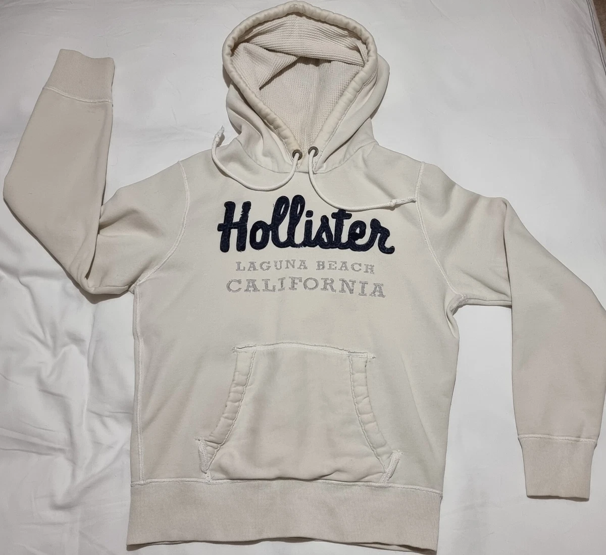 Hollister Hoodie Small Cream Vintage 22 inch across chest oversized
