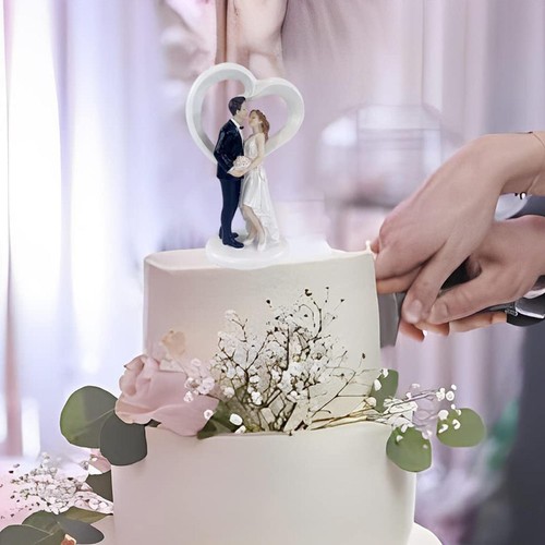 Wedding Cake Topper Bride and Groom Resin Figurines Romantic Wedding Decoration - Picture 10 of 10