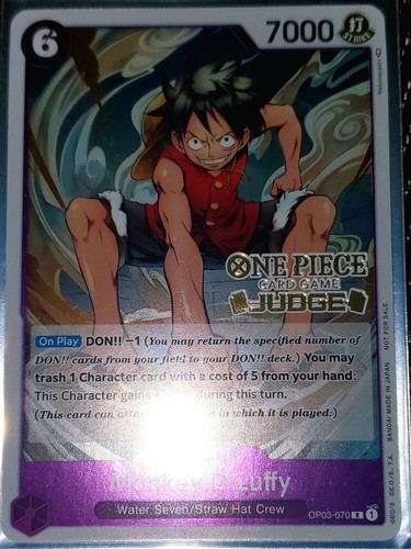 Monkey D Luffy Judge OP03-070 - Estampado en oro - Lámina JCC de una pieza - Como nuevo - Imagen 2 de 2