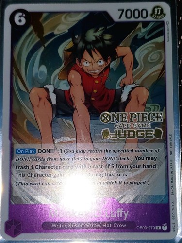 Monkey D Luffy Judge OP03-070 - Gold Stamped - One Piece TCG Foil - Mint - Picture 1 of 2