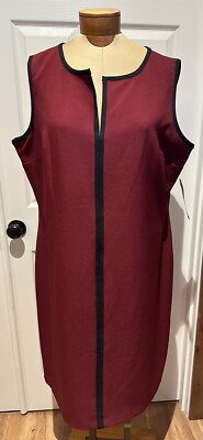 Black Label By Evan Picone Womens Dress Scarlet Red Sz 18 Sleeveless NEW