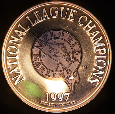 1997 World Series Florida Marlins MLB Baseball 1oz 999 FINE Silver