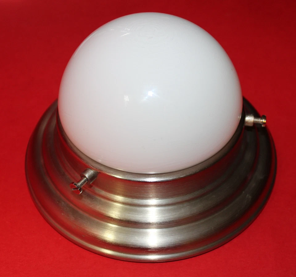 BAUHAUS Deckenlampe Wand-Leuchte Entwurf Gispen Design Opalglas vernickelt - Bild 3 von 4