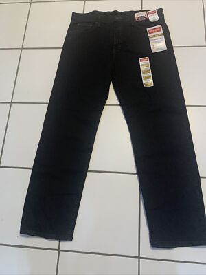 Wrangler Mens Performance Series Black Jeans Regular Fit Flex Waistband  NEW!