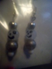 Beaded Snowman Earrings