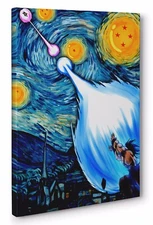 Dragon Ball Z Starry Night Portrait Framed Canvas Print Wall Art (Ready To Hang)