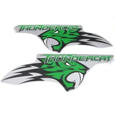 Arctic Cat Thundercat 1000 ATV Side Decals Silver & Green - Pair