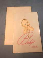 Retro 1970s Baby's Record Memory Book w/envelope 9" x 6" illustrated booklet