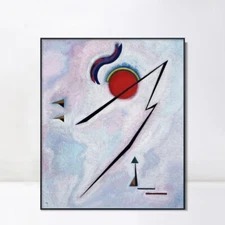 Framed Canvas Giclee Print Angular Line by Wassily Kandinsky Wall Art Home Decor