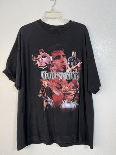 Vintage 00s Godsmack Smack This! Tour Black T-Shirt Size Large GIANT Tag 2000