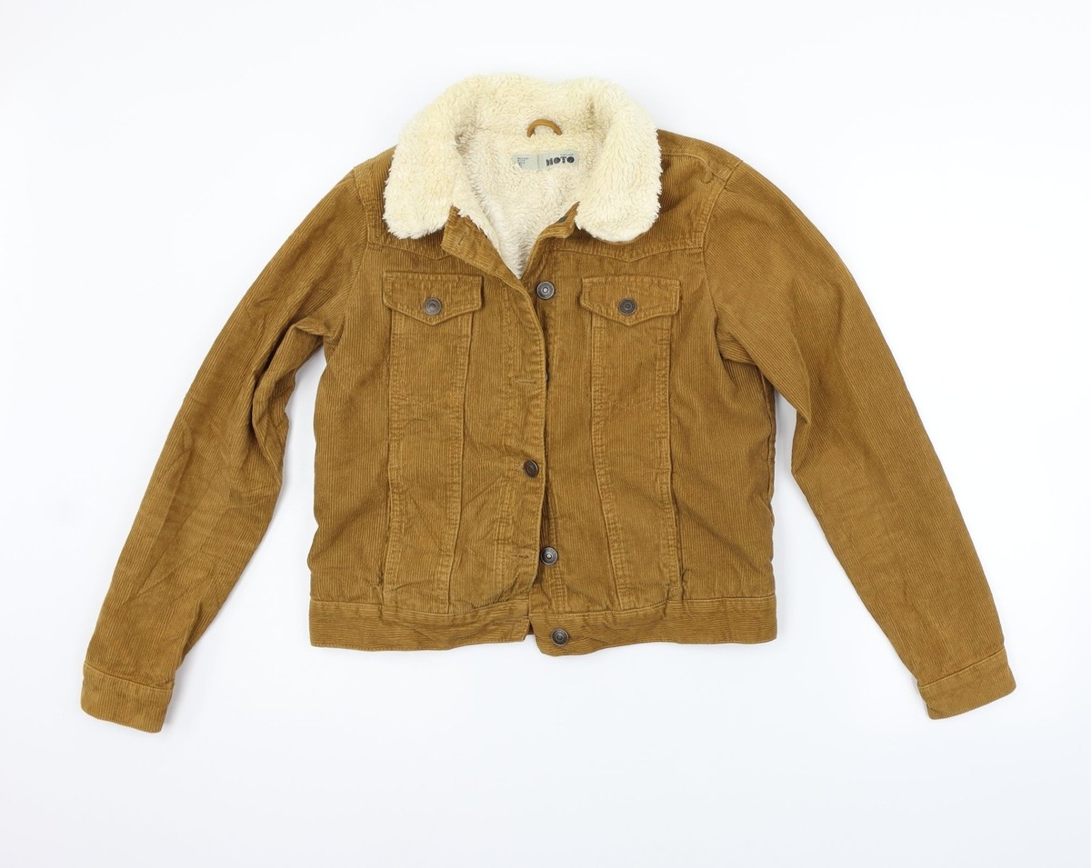 Topshop Womens Orange Jacket Coat Size Button