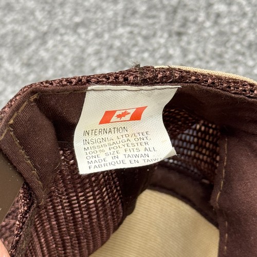 Canada Olympics Hat Snapback Trucker Cap Three Stripe Mesh Vintage 80s Brown - Picture 11 of 11