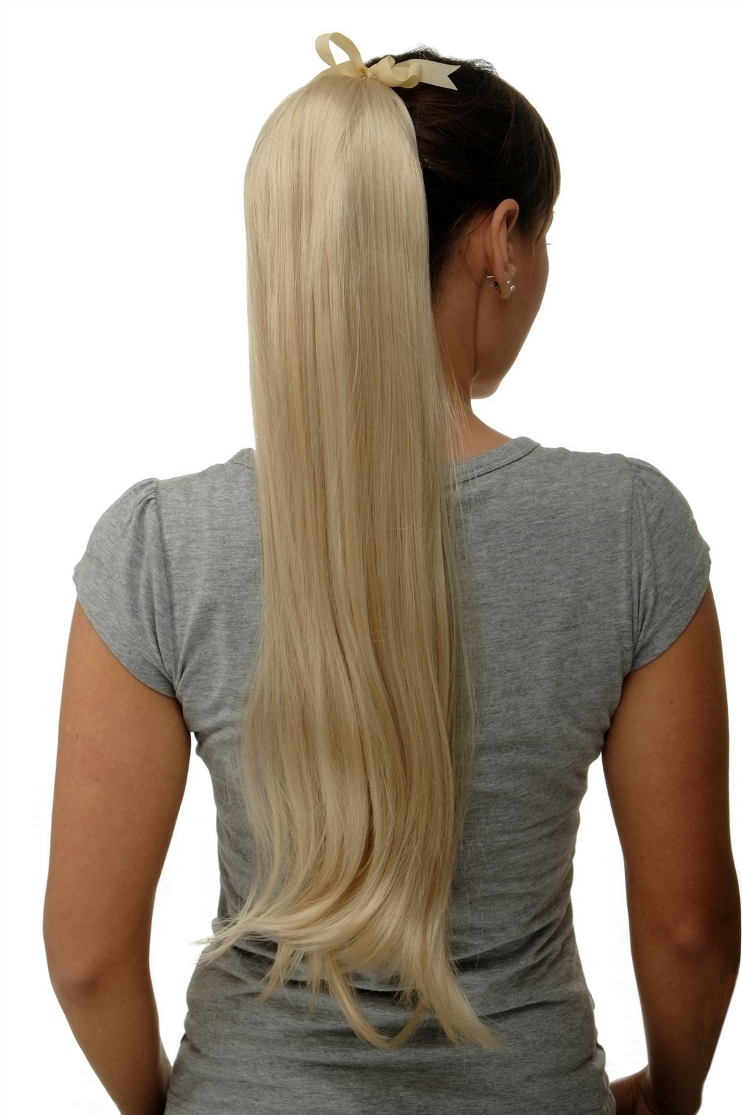 Long Smooth Light Blonde Ponytail Hairpiece With Comb 65Cm D13001