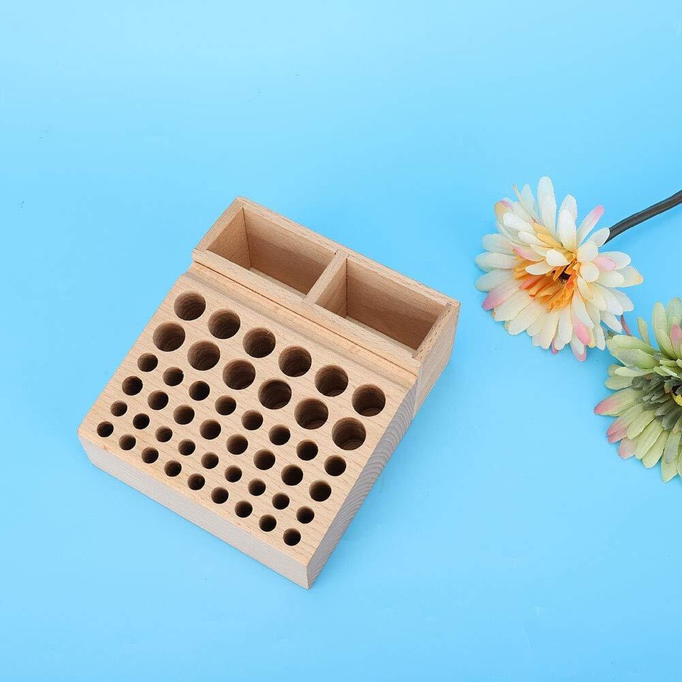 48 Holes Wooden Leather Craft Tool Holder Leather DIY Tool Holder Case