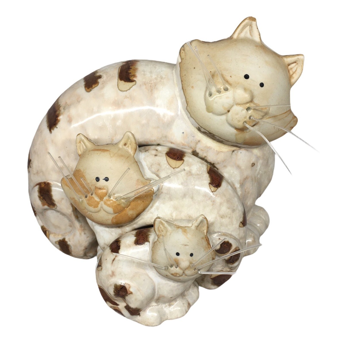 family cats　0618 3 ceramic interlocking family of cats kittens 5.5” X 6.5” | eBay
