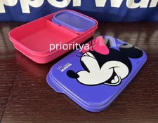 Tupperware Disney Minnie Slim Lunch Divided Container with Seal Pink Purple New