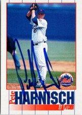 Pete Harnisch autographed baseball card (New York Mets) 1995 Kahns #27