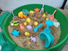 A 21Pcs Kids Beach Sand Toys Set Sand Water Wheel Pot, Castle Molds, Truck B