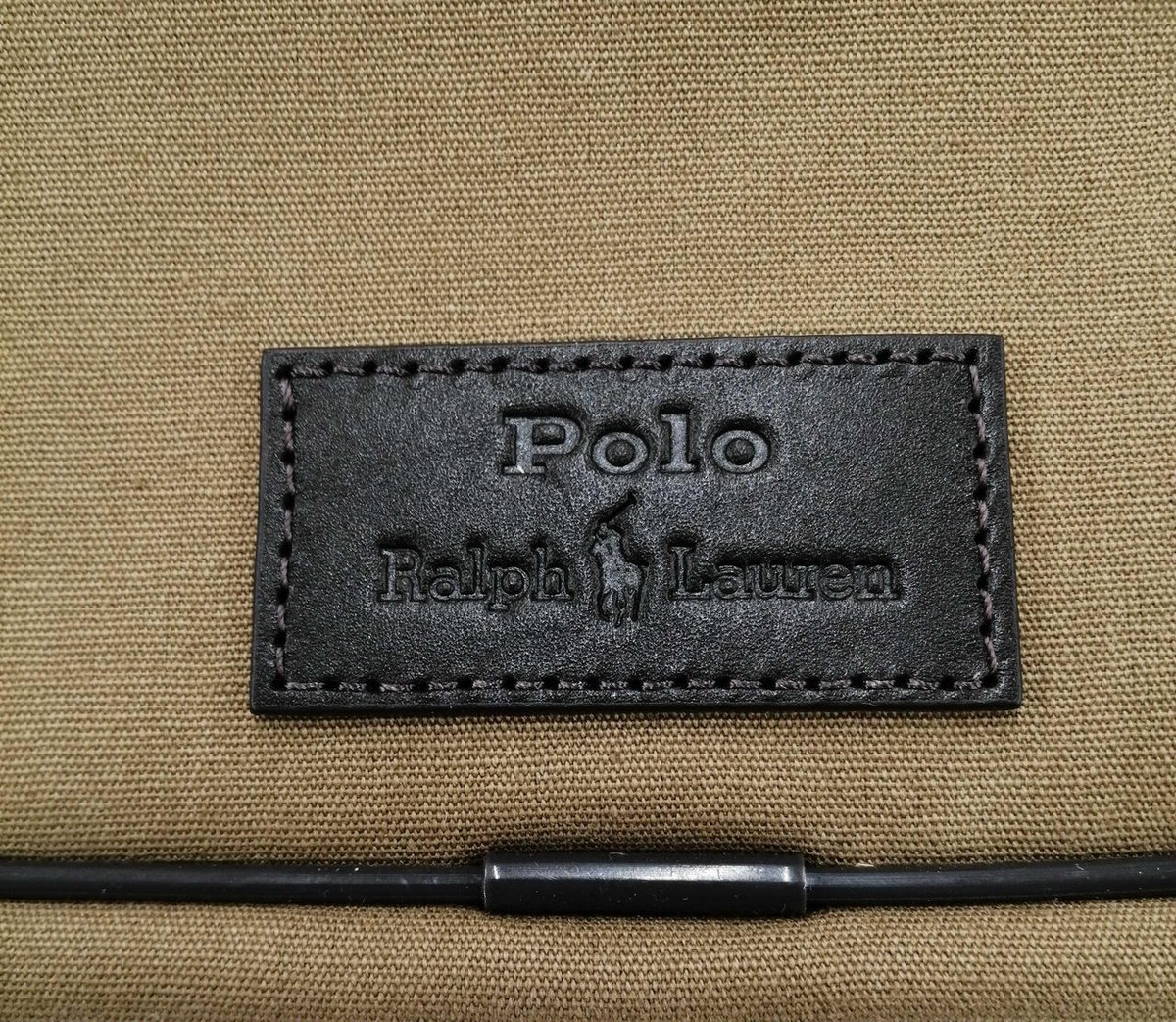 Ralph Lauren ボディバッグ ブラウン Polo Ralph Lauren Brown Leather Trim Canvas Waist Bag Men