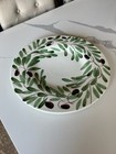 Pier 1 Imports Large Oval Olive Branch Pattern Serving Plate Platter 15.5" Dia