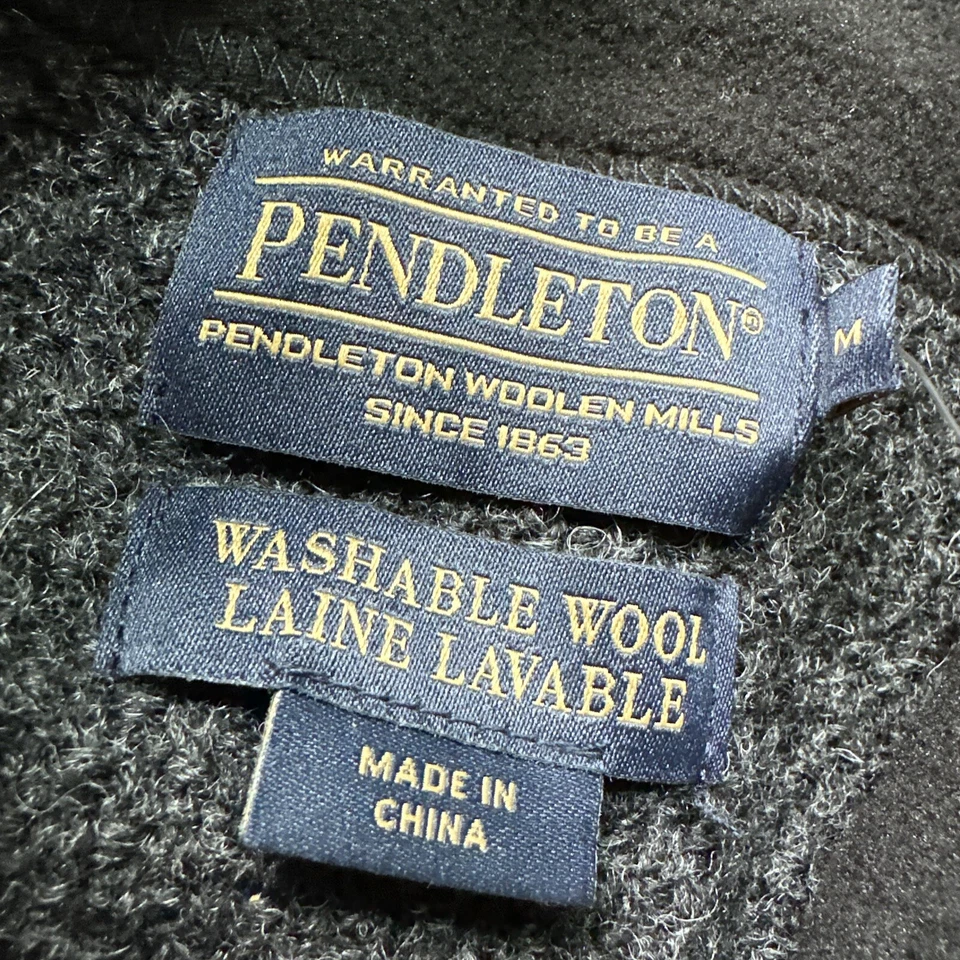 NWT Pendleton Gray Shetland 100% Wool FULL-ZIP Sweater Jacket Men's SZ Medium - Image 3 of 4