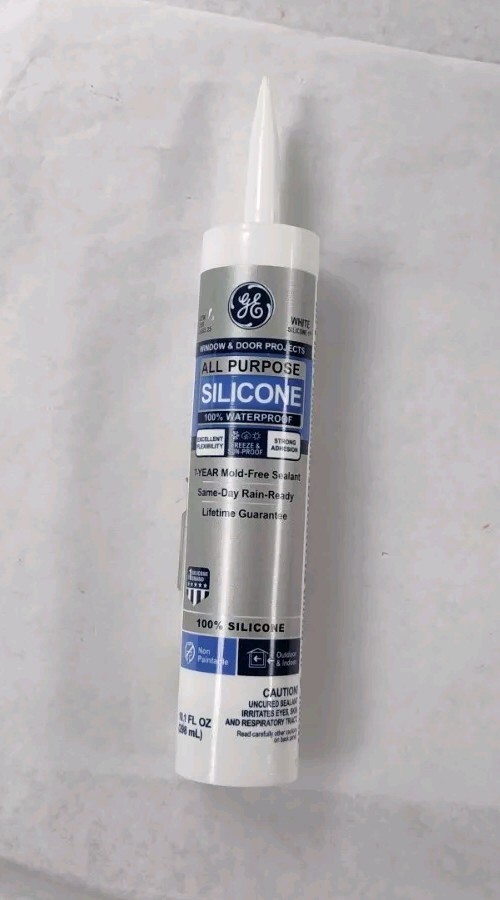 GE Window & Door White Silicone 1 Window and Door Caulk Sealant 10.1 oz