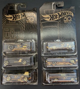 hot wheels 50th anniversary black and gold collection