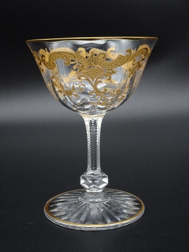 SAINT LOUIS-GOLD ENCRUSTED ETCH/MASSENET BLANK LIQUOR COCKTAIL GLASS 1880-1935