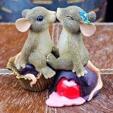 Vintage 90's Charming Tails Figurine Fitz And Floyd 84/108 Candy Kisses Lovers