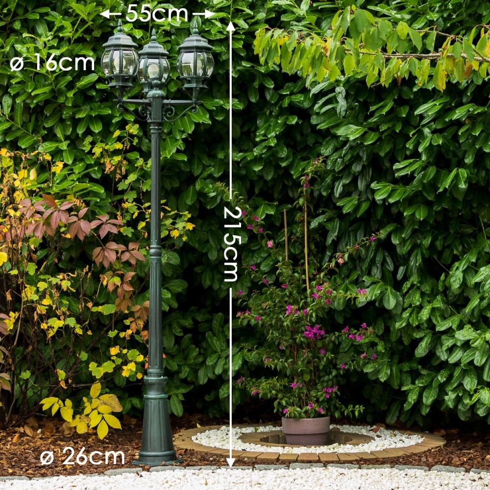 Lampada vialetto candelabro giardino sentiero esterno lampada da terra nero verde lampada da terra esterna foto 2