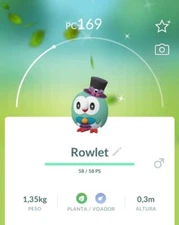 Pokémon Go Shiny Rowlet Halloween Hat costume - Mini PTC 80K Stardust