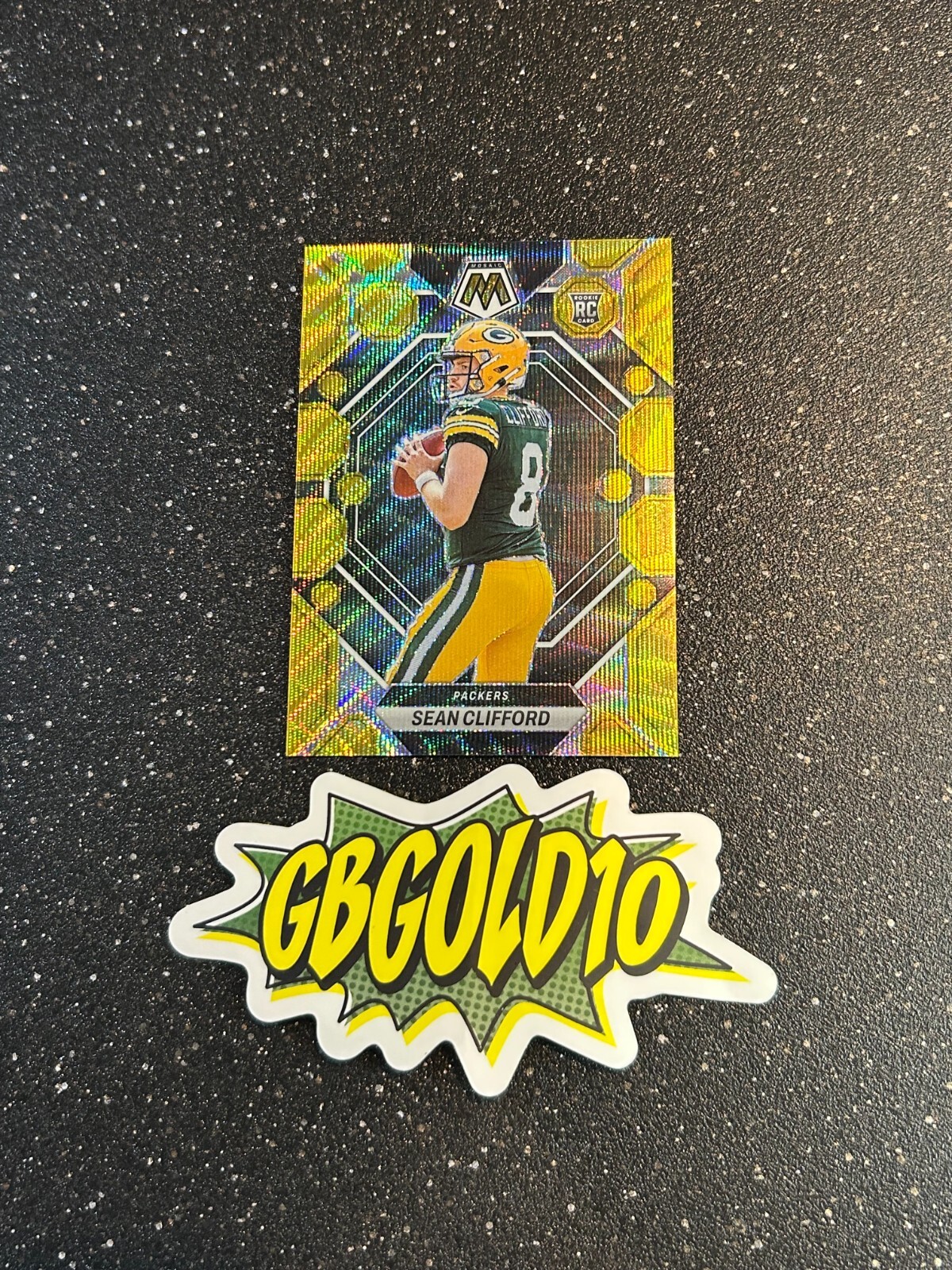 2023 Panini Mosaic - Sean Clifford #361 Mosaic Prizm (RC) Gold Wave /17