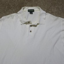 Saddlebred Solid White Short Sleeve Polo Shirt Adult Men's Size L Large