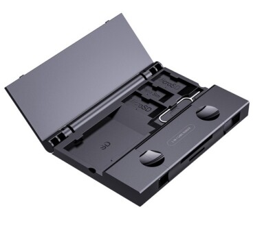 Multi - Function Card Reader Storage Box, USB3.0 High Speed Mobile Phone Black