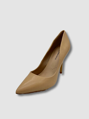$119 Neiman Marcus Women's Beige Prestige Leather Pointed-Toe Pump Shoe US 7.5 M