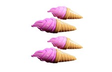 2 Pack Set Pair of Pink Ice Cream Style Beach Towel Clips